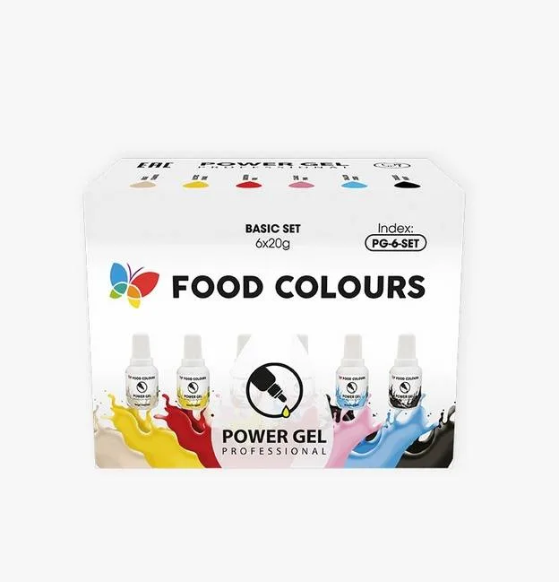 Sada gelových barev PowerGel 6 ks – Food Colours