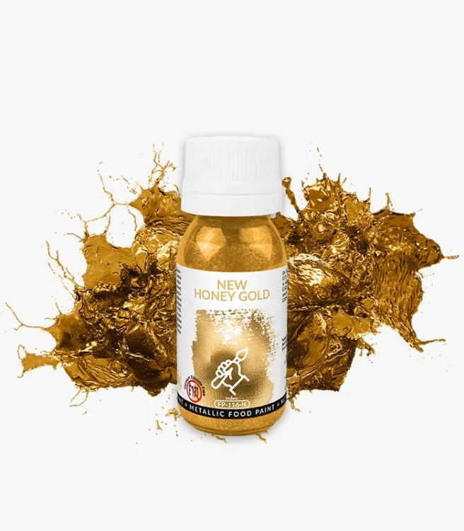 Tekutá metalická barva New Honey Gold 18 ml – Food Colours