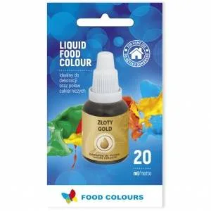 Airbrush barva tekutá perleťová zlatá 20 ml – Food Colours