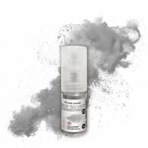 Třpytky v rozprašovači stříbrné New Silver Shimmering 5 g – Food Colours
