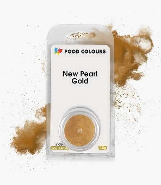 Jedlá prachová perleťová barva New Pearl Gold 2,5 g – Food Colours