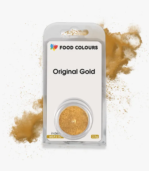 Jedlá prachová perleťová barva Original Gold, 2,5 g – Food Colours