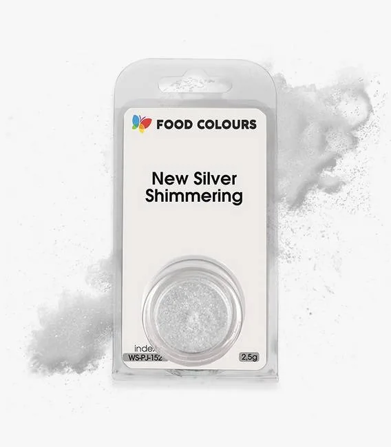 Prachová perleťová barva stříbrná New Silver 2,5 g – Food Colours