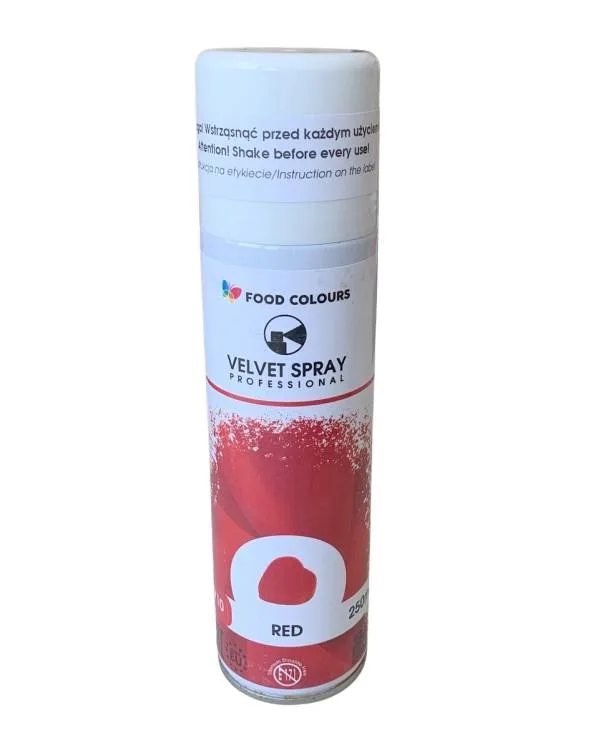 Sametový sprej na dorty červený 250 ml – Food Colours