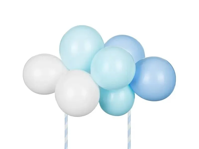 Zápich do dortu s balónky modrý 29 cm – PartyDeco