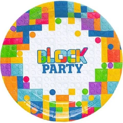 Papírové talíře dětské kostky 18 cm, 6 ks – Party Pal