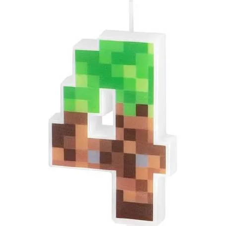 Dortová svíčka Minecraft číslo 4 7 cm – Party Pal