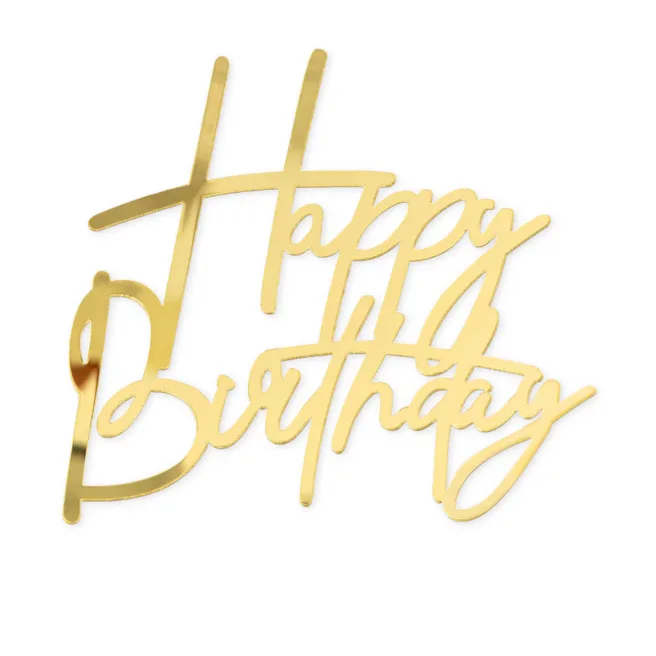 Zápich Happy Birthday zlatý 12,5 × 12 cm – Party Pal