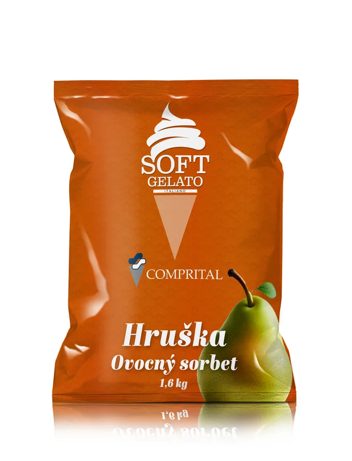 Směs na točenou zmrzlinu sorbet hruška 1,6 kg – COMPRITAL