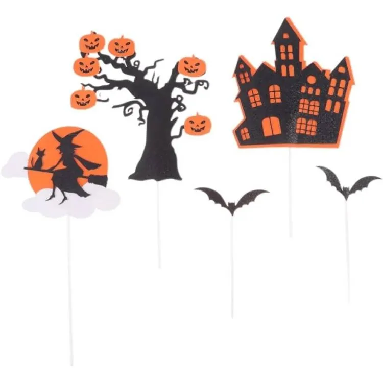 Zápich do dortu Halloween Strašidelný dům, výška 11,5–19 cm