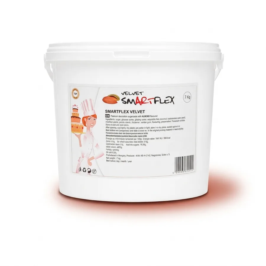 Potahovací hmota Smartflex Velvet Mandle bílá 7 kg – 4-MIX KFT