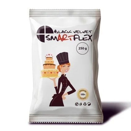 Černá potahovací hmota Smartflex Velvet vanilka 250 g
