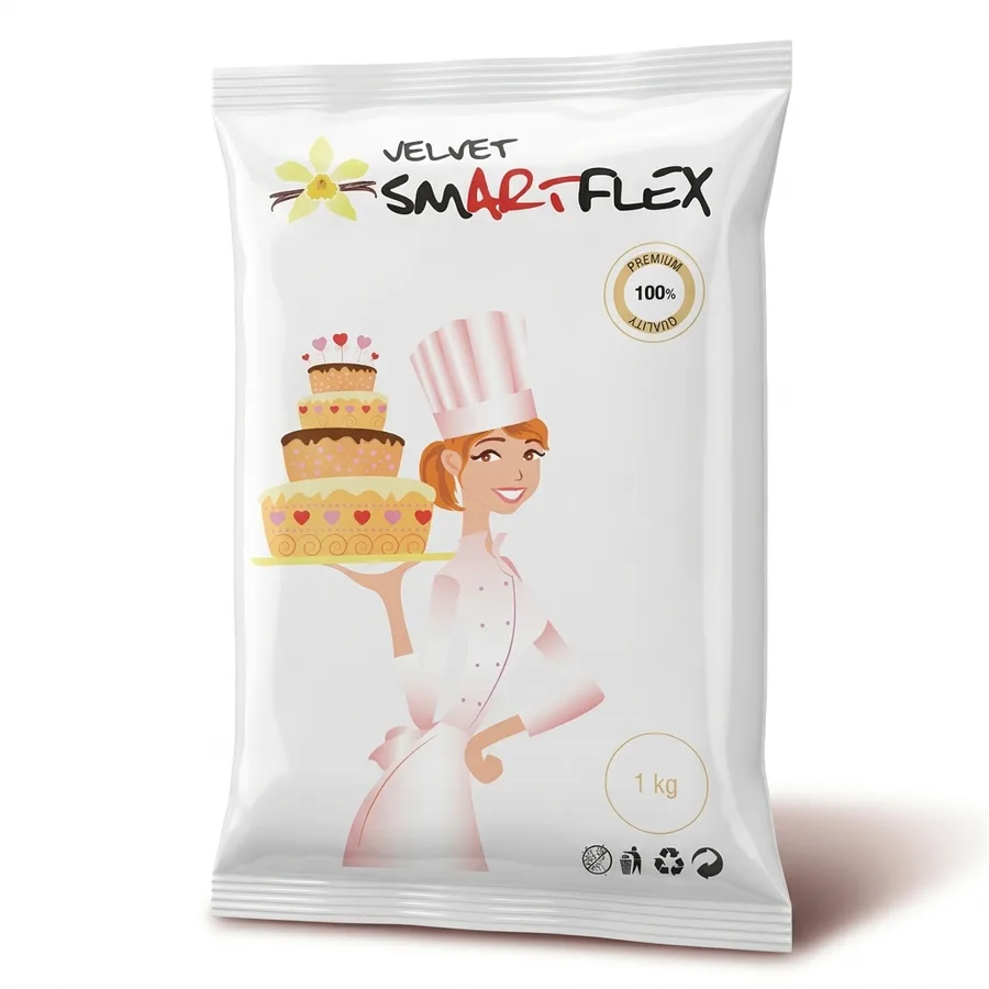 Fondán na dort Smartflex Velvet bílý s vanilkovou příchutí 1 kg – Smartflex