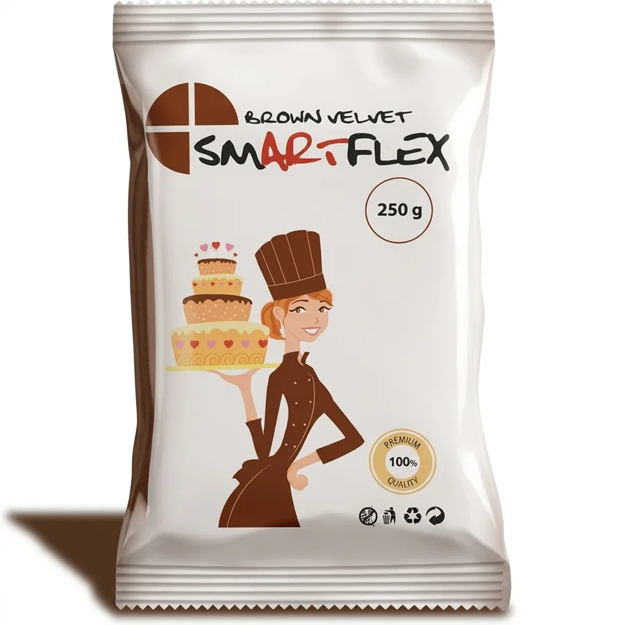 Potahovací hmota Smartflex Velvet hnědá vanilka 250 g – 4-MIX KFT