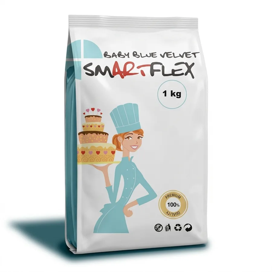 Potahovací hmota Smartflex Velvet bleděmodrá vanilka 1 kg – 4-Mix