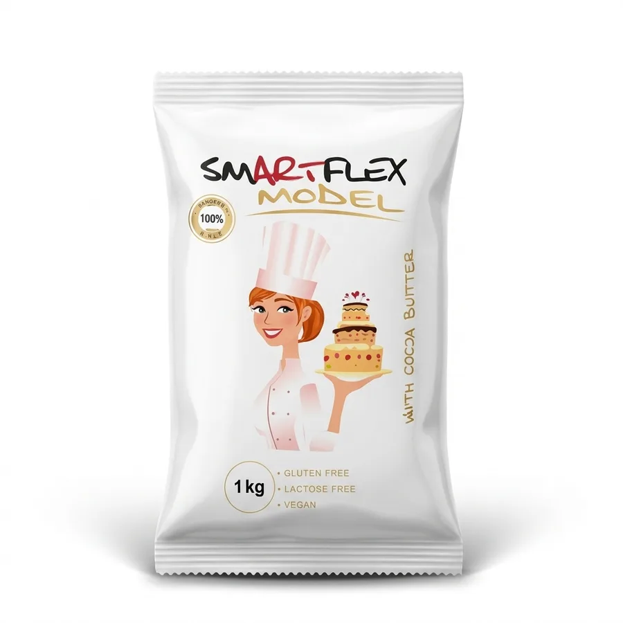Modelovací hmota s kakaovým máslem bílá 1 kg – Smartflex