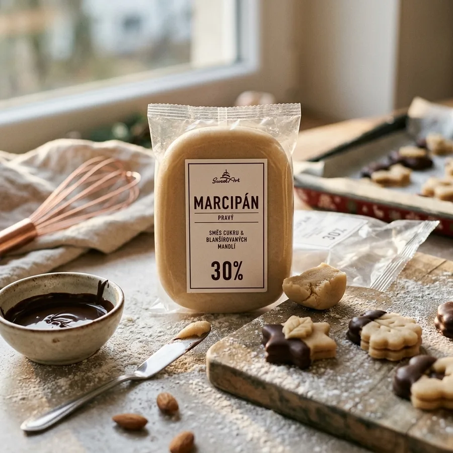 Pravý marcipán 30 % mandlí přírodní 1 kg – SweetArt