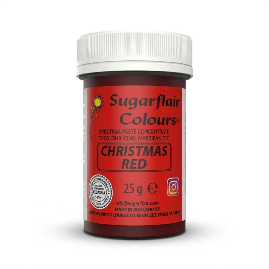 Gelová barva vánoční červená 25 g – Sugarflair
