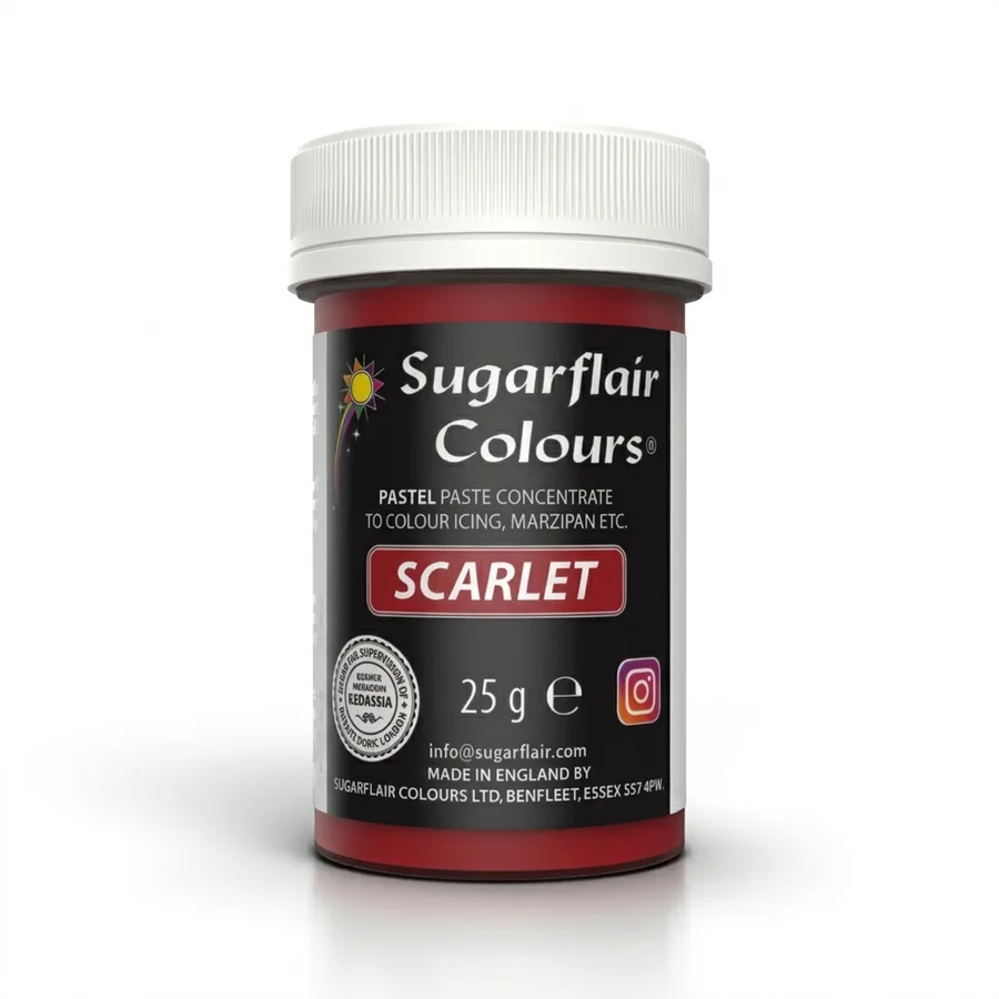 Pastelová gelová barva Scarlet 25 g – Sugarflair