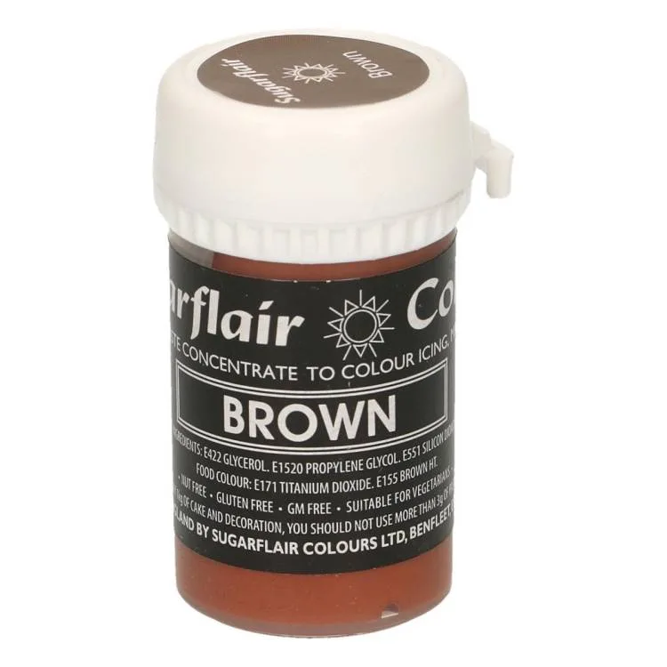 Pastelová gelová barva Brown 25 g – Sugarflair