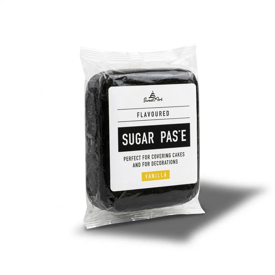 Černý fondán na dort vanilkový 250 g – SweetArt