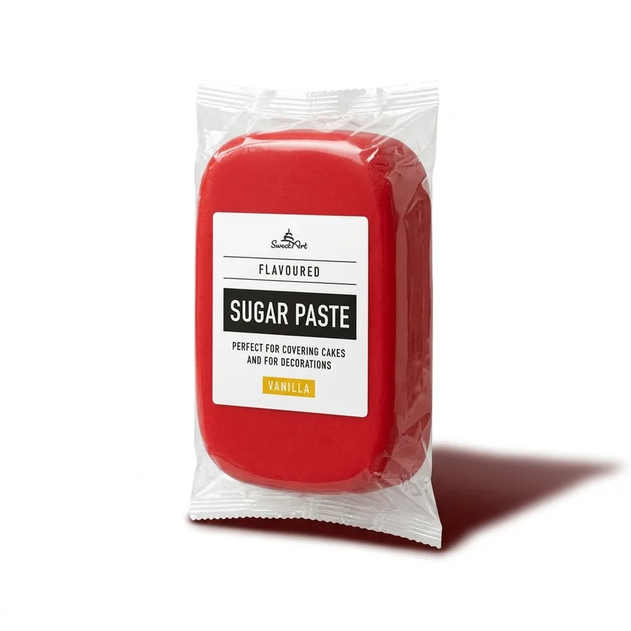 Potahovací a modelovací hmota vanilková červená 250 g – SweetArt