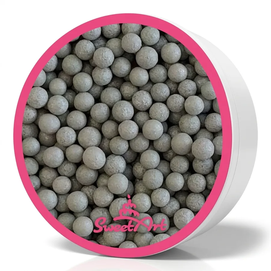 Cukrové perly stříbrné matné 5 mm 80 g – SweetArt
