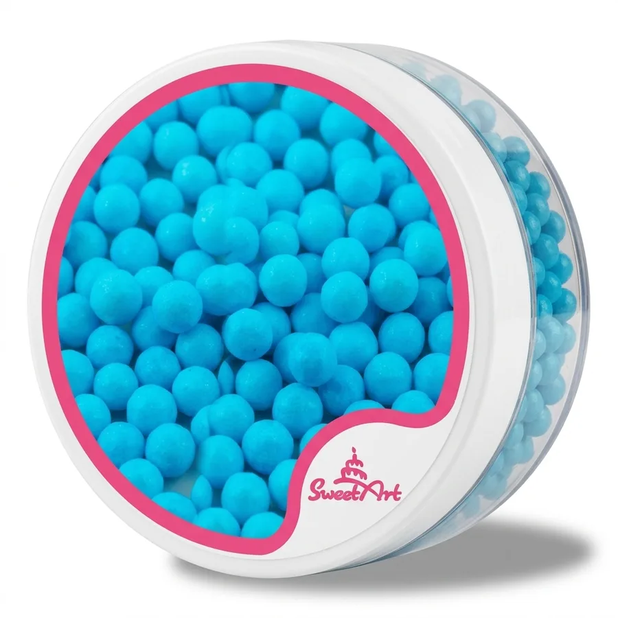 Cukrové perly nebesky modré 7 mm, 80 g – SweetArt