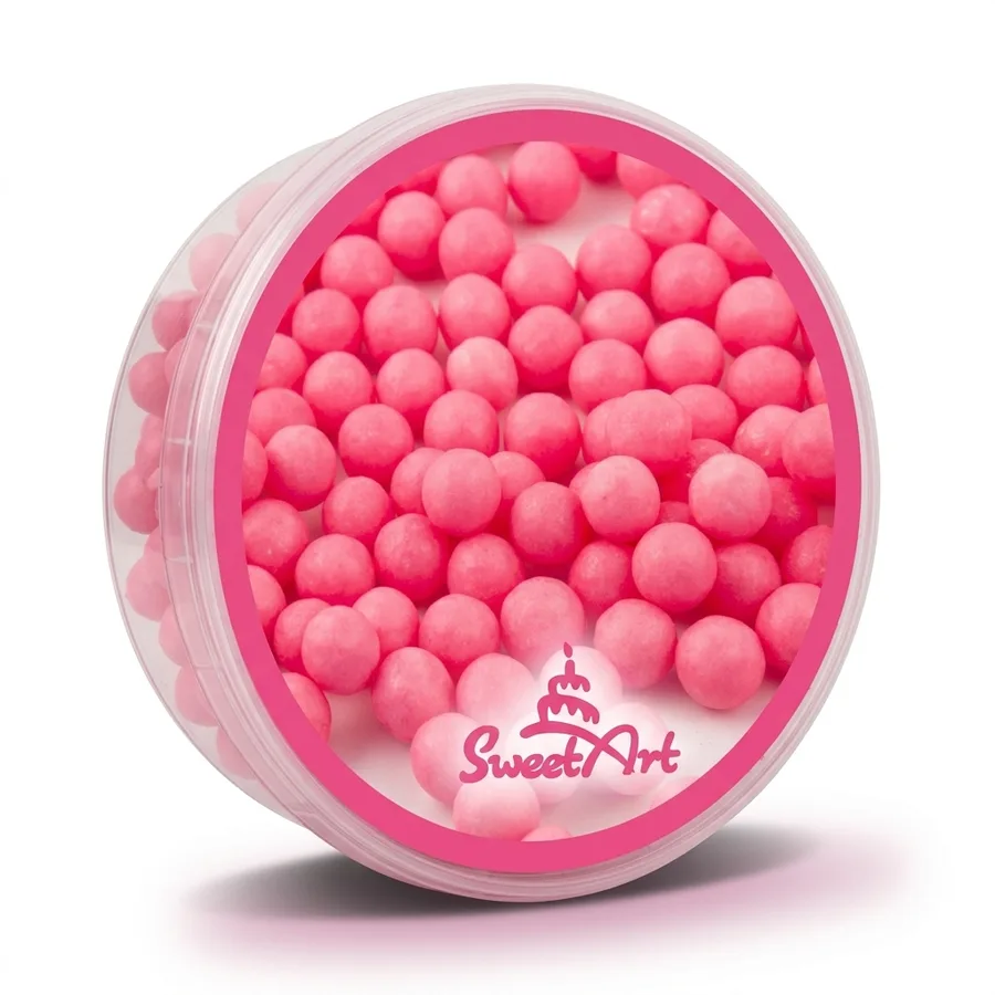 Cukrové perly růžové 7 mm 80 g – SweetArt