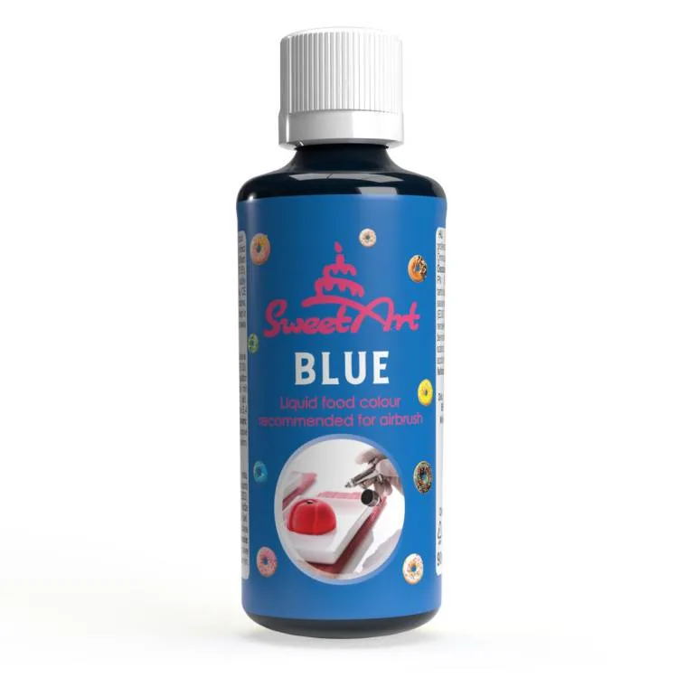 Airbrush barva tekutá modrá 90 ml – SweetArt