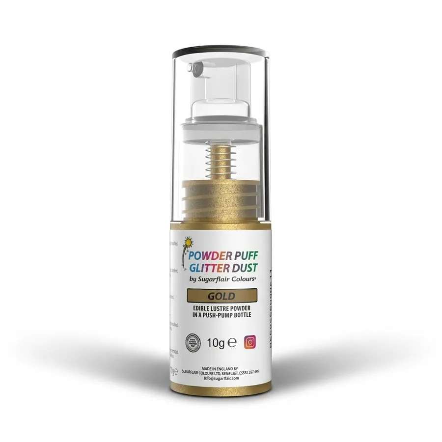 Zlaté třpytky v rozprašovači na dorty 10 g – Sugarflair
