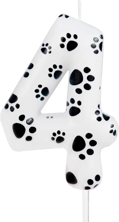 Dortová svíčka s tlapičkami číslo 4, výška 6 cm