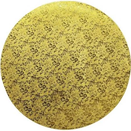 Pevná podložka zlatá kulatá 20 cm, výška 1,2 cm – Cakesicq