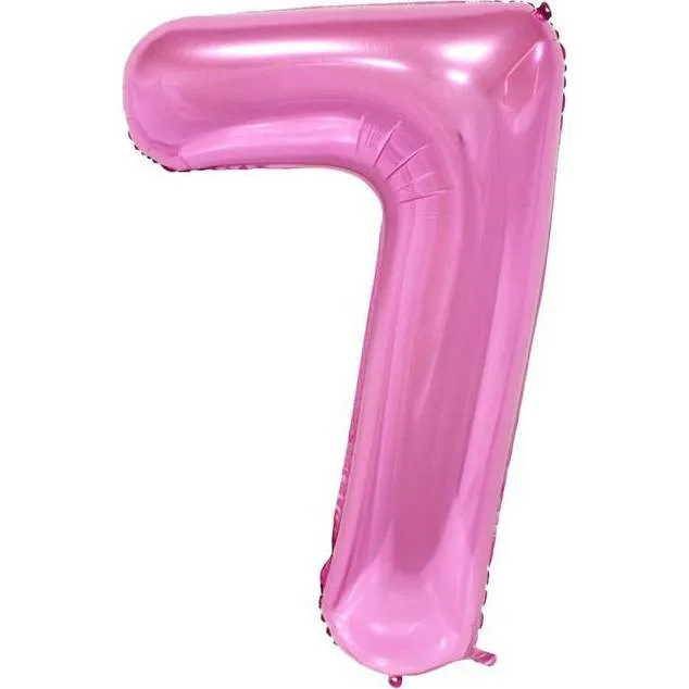Fóliový balónek číslo 7 růžový 102 cm – Cakesicq