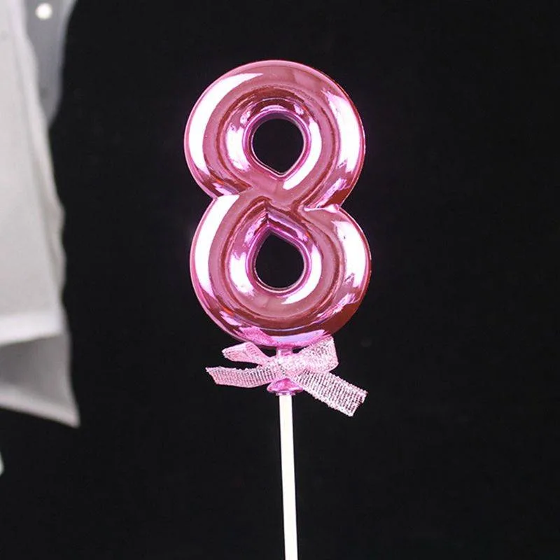 Zápich do dortu růžový číslo 8 – Cakesicq