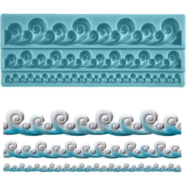 Silikonová formička na okraje dortu vlny 19x7,5 cm – Cakesicq