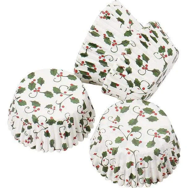 Košíčky na muffiny bílé vánoční 50x30 mm 50 ks – Cakesicq