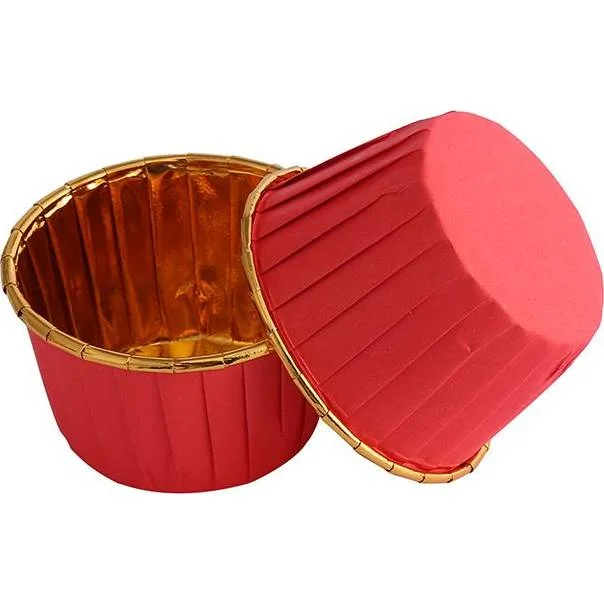 Košíčky na muffiny červené s pevným okrajem 50 × 39 mm, 100 ks – Cakesicq