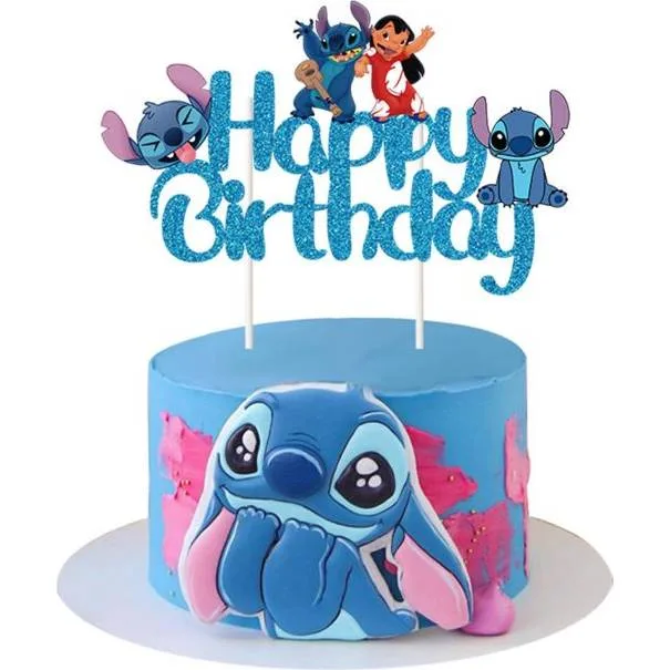 Zápich na dort Happy birthday, Stitch – Cakesicq