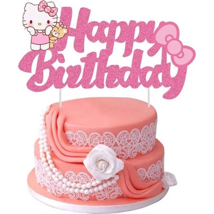Zápich na dort Happy Birthday Hello Kitty 5 ks – Cakesicq