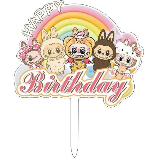 Zápich na dort Happy Birthday Labubu – Cakesicq