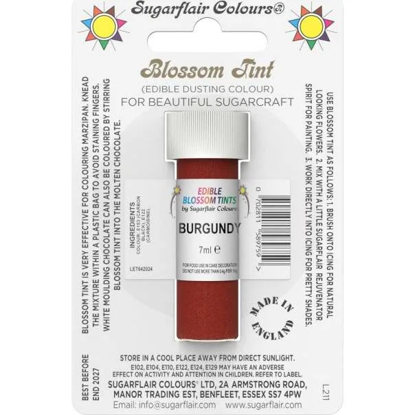 Jedlá prachová barva Burgundy 7 ml – Sugarflair