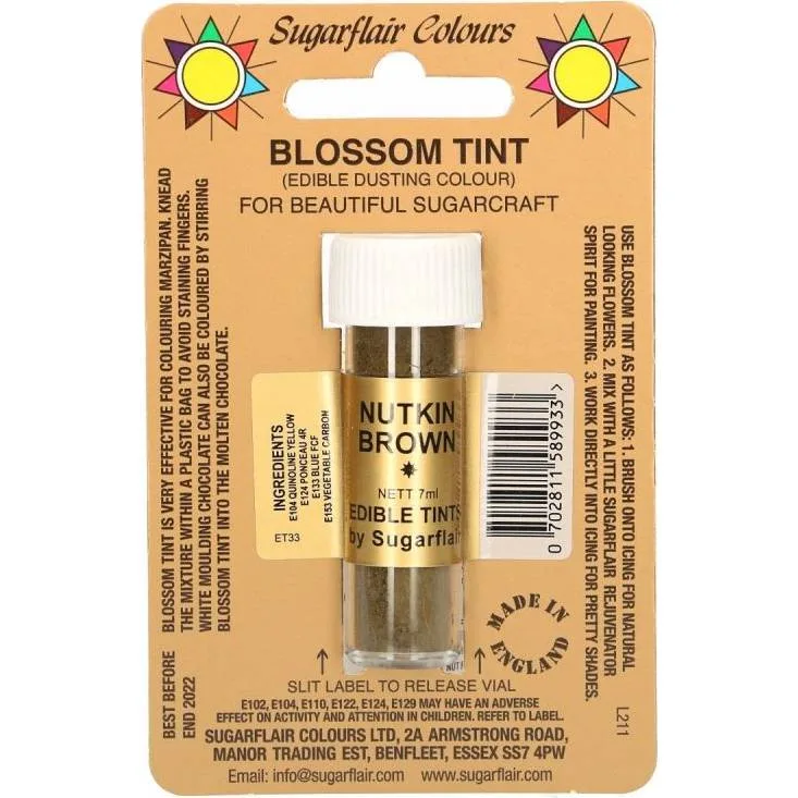 Jedlá prachová barva Nutkin Brown 7 ml – Sugarflair