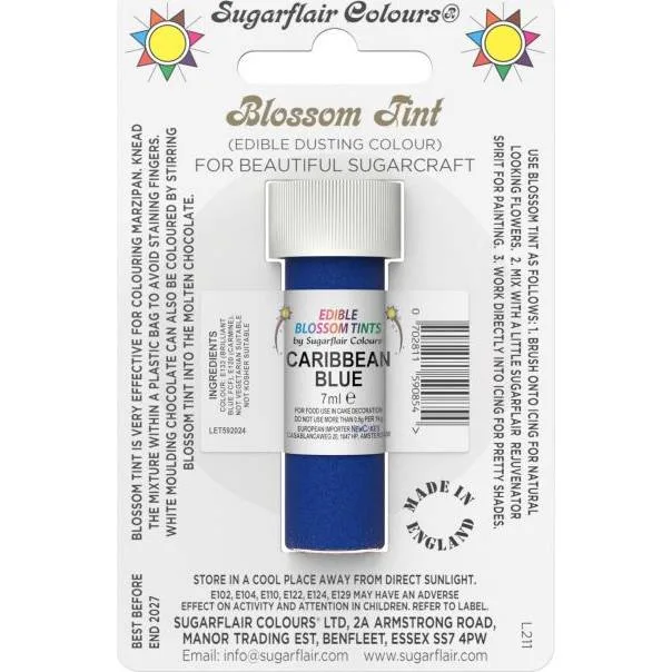 Jedlá prachová barva Caribbean Blue 7 ml – Sugarflair
