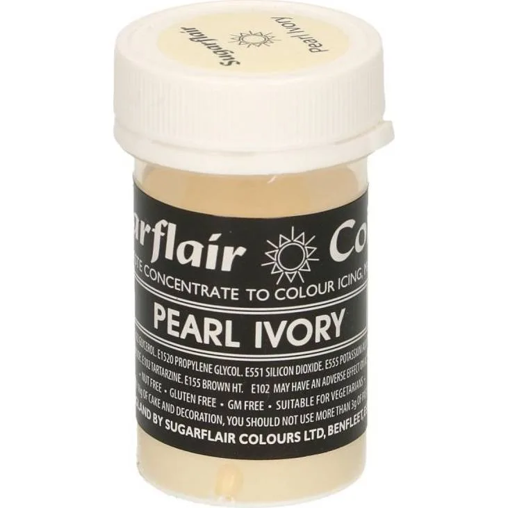 Gelová barva perl ivory pastelová 25 g – Sugarflair