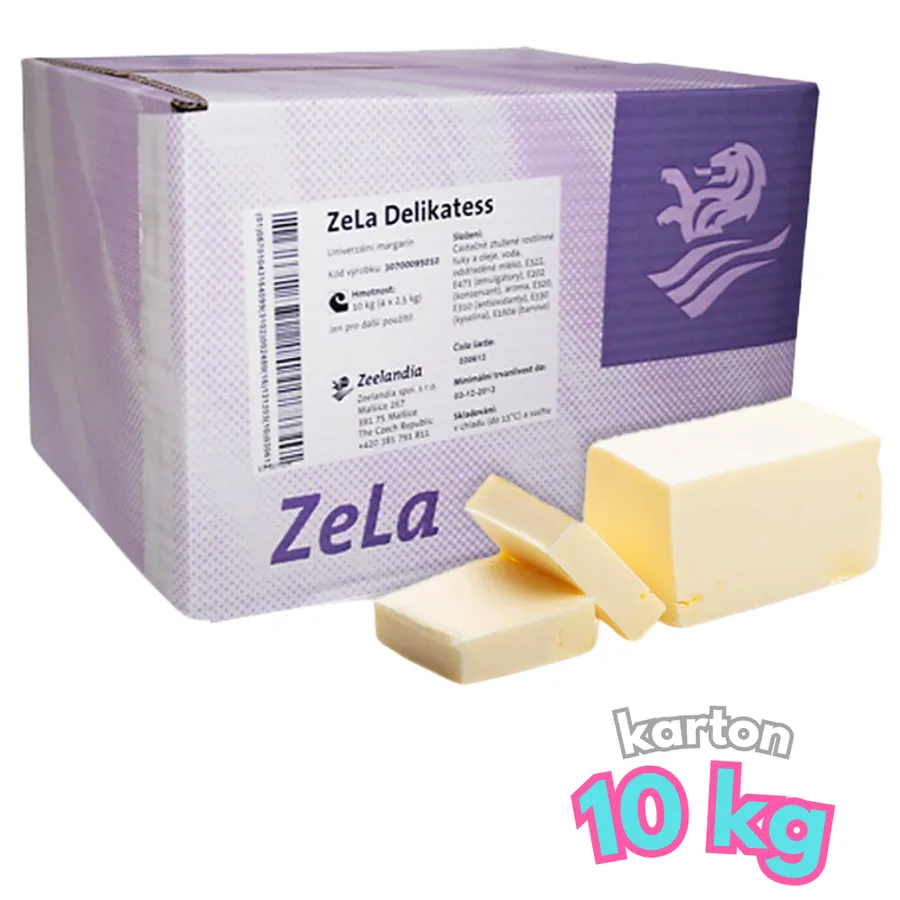 Margarín ZeLa Delikatess 80% tuku 10 kg (4× 2,5 kg) – Zeelandia