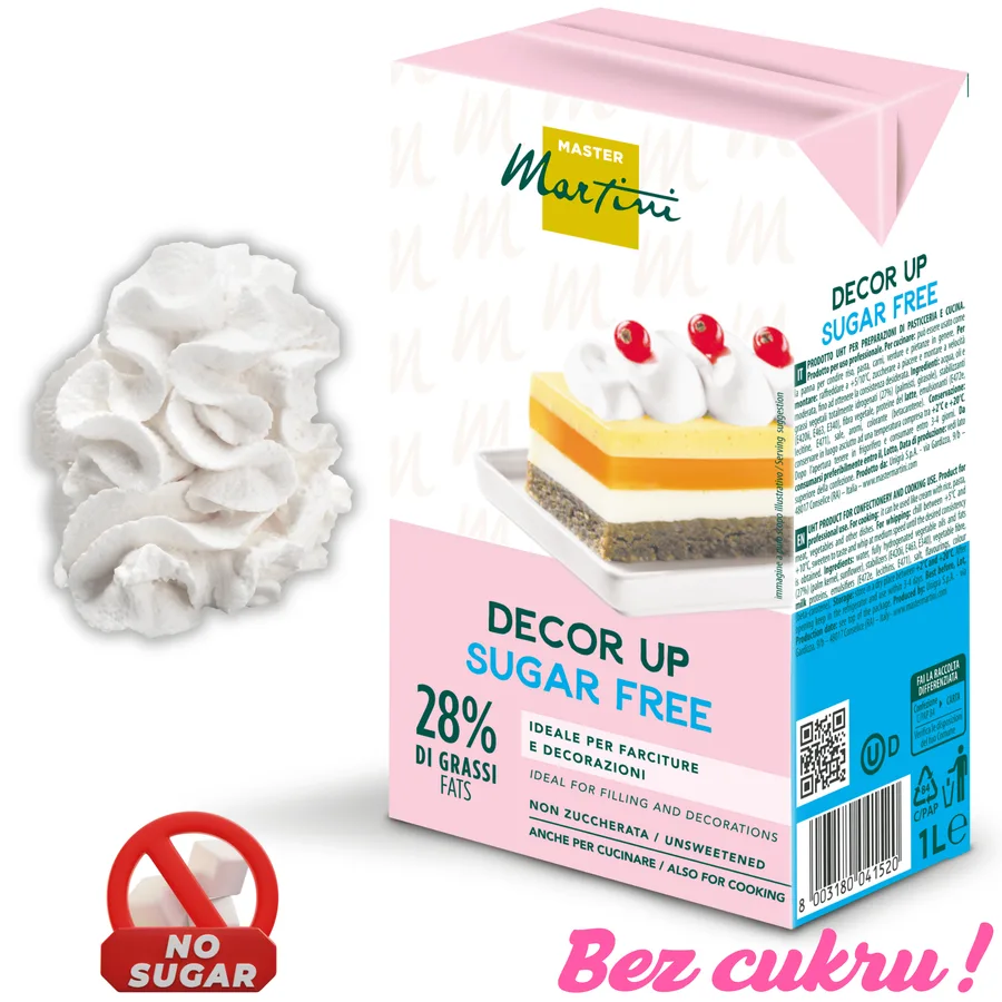 Rostlinná šlehačka Decor Up Sugar Free 1 l – Master Martini