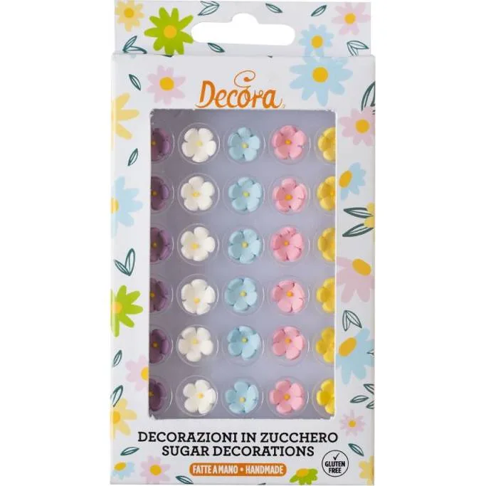 Cukrová dekorace mini květy, 30 ks – Decora