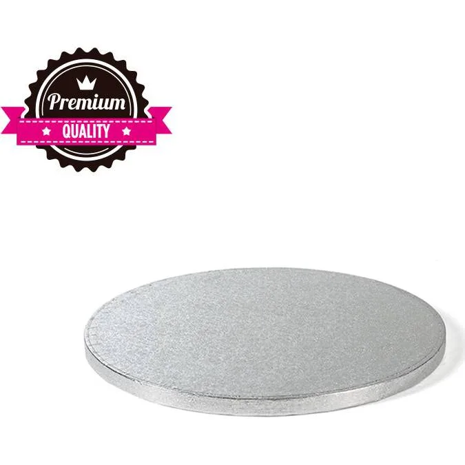 Kruhová podložka pod dort stříbrná 30 cm, síla 1,2 cm – Decora