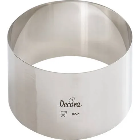 Dortový ráfek nerezový kulatý 7 × 6 cm – Decora